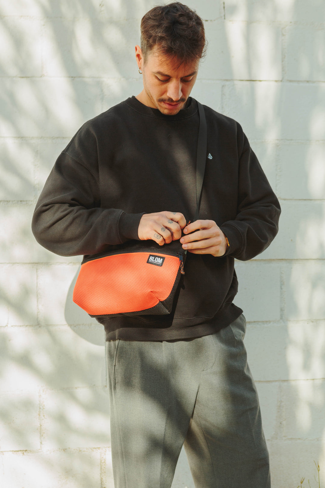 Bolso Shuki Naranja/Negro/Gris