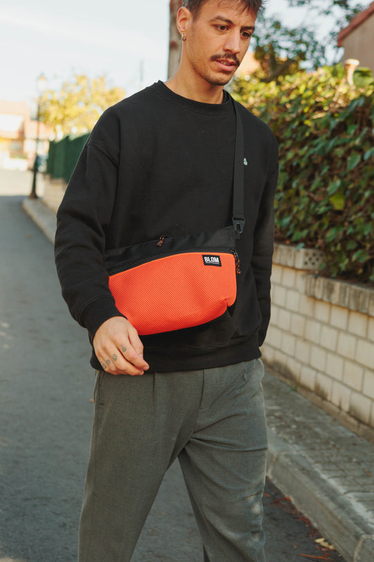 Bolso Shuki Naranja/Negro/Gris