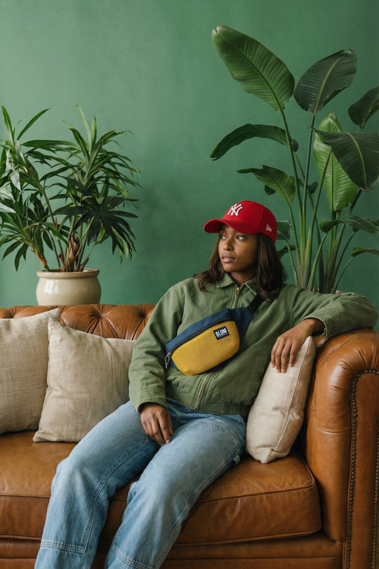 Riñonera Dilon Mostaza/Azul Marino (Preventa)