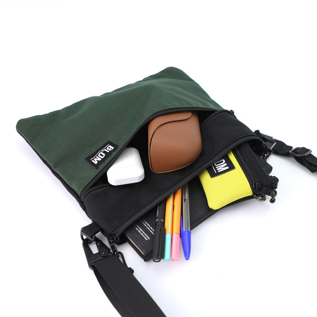 Bolso Sup Verde Botella/Negro