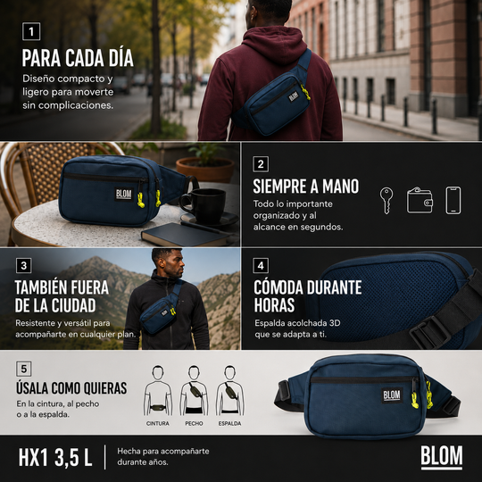 HX1 Blue 3.5 L Waist Bag