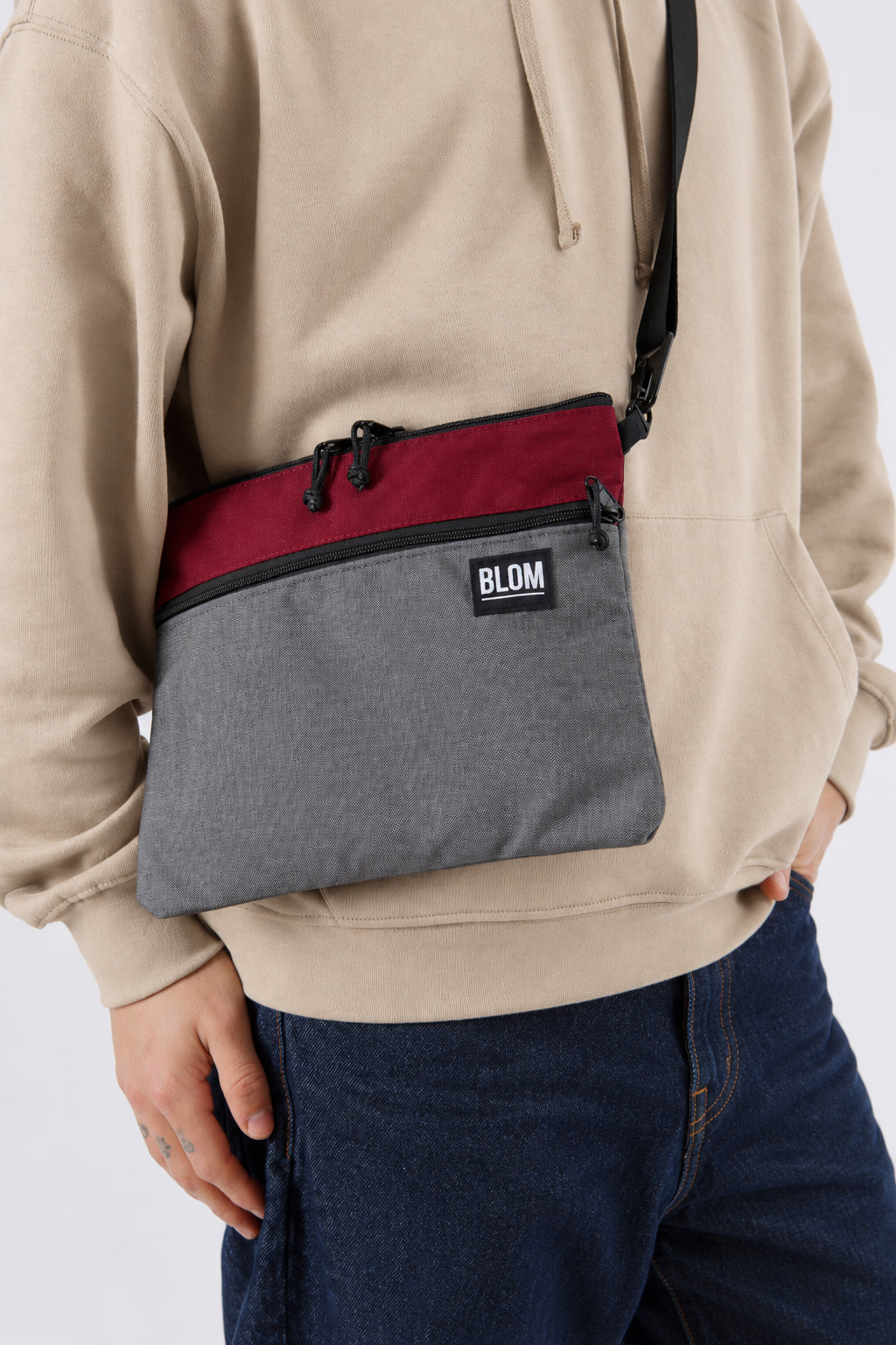 Bolso Sup Gris/Burdeos (Preventa)