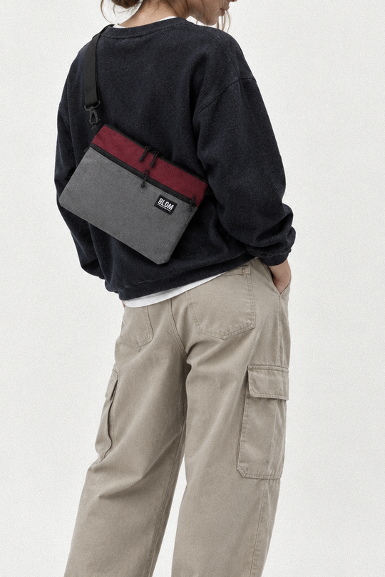 Bolso Sup Gris/Burdeos (Preventa)