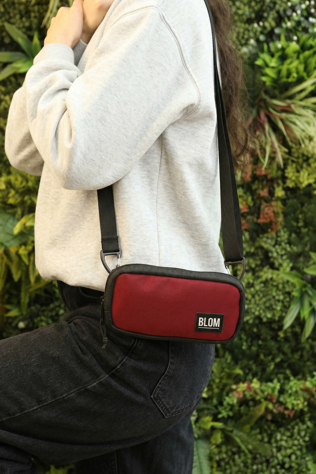 Bolso Mini / Funda de Móvil Granate/Negro