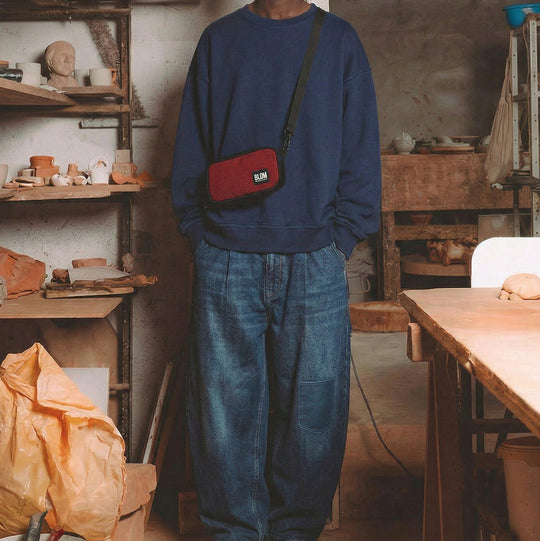 Bolso Mini / Funda de Móvil Granate/Negro