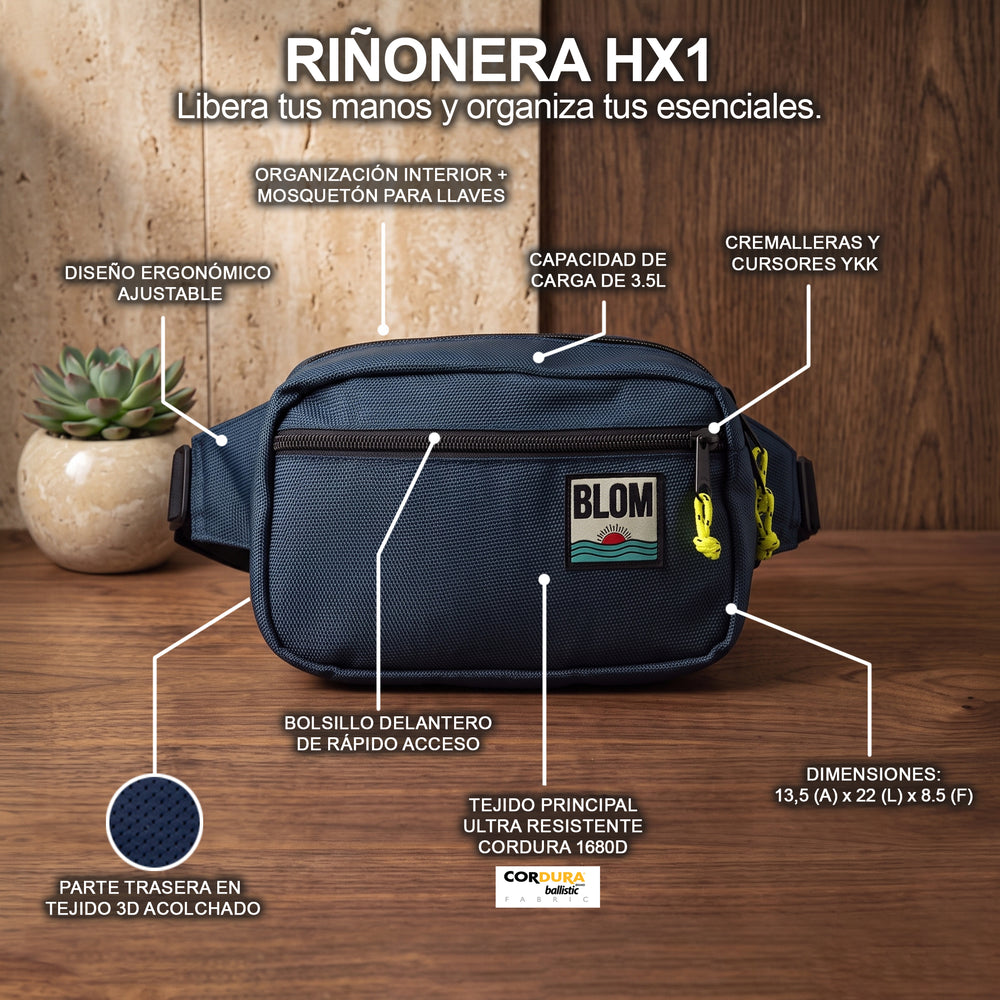 Riñonera HX1 Azul 3,5 L (Drop Quality Goods con monedero de regalo)